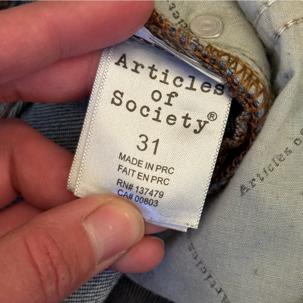Articles of Society Women’s Mid-Rise Medium Wash Distressed Skinny Jeans Size 31 - Picture 10 of 14
